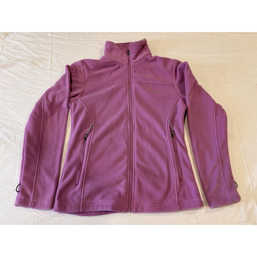 Columbia Interchange Fleece Jacket Womens Small Purple Full Zip Pockets Hiking